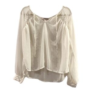White Sheer Long Sleeve Top